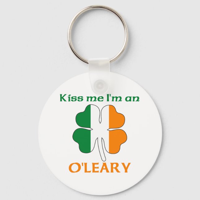 Personlig Irish Kiss Me Jag är O'Leary Nyckelring (Framsida)