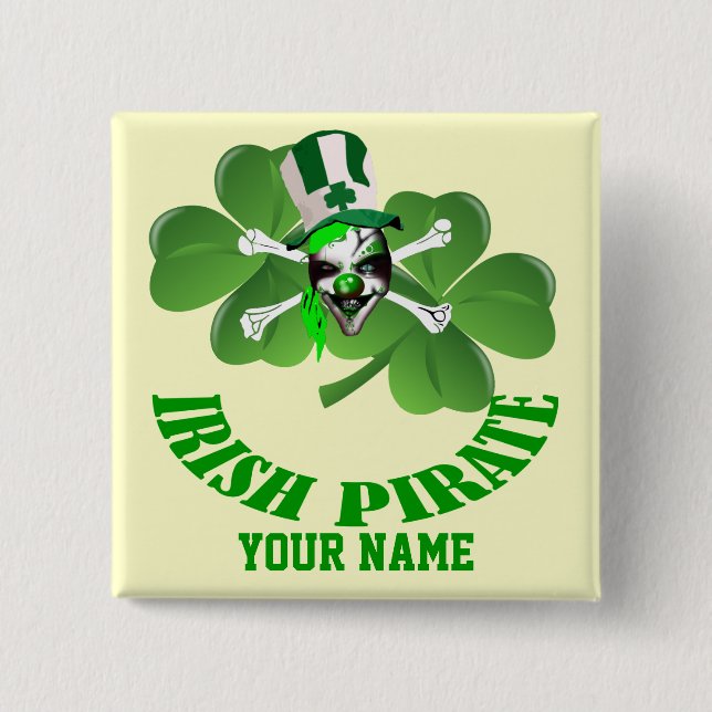 Personlig Irish pirat St patrick's day Knapp (Framsida)
