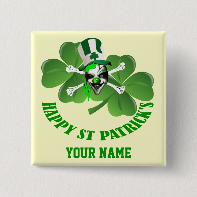 Personlig Irish pirat St patrick's day Knapp (Framsida)