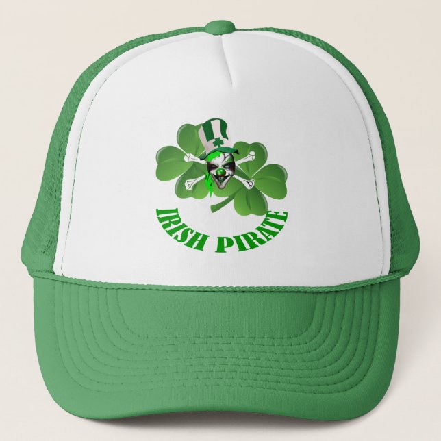 Personlig Irish pirat St patrick's day Truckerkeps (Framsida)