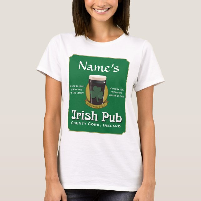 Personlig Irish Pub Babydoll Tee (Framsida)