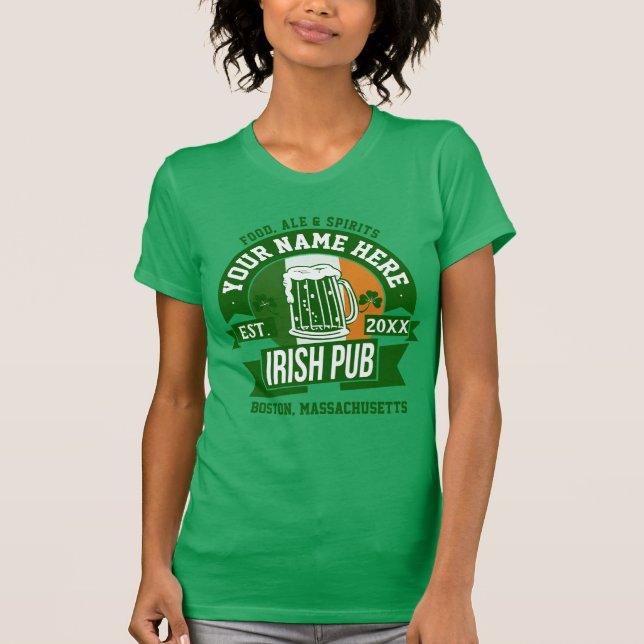 Personlig Irish Pub | Ekonomisk St patrick's day Tee Shirt (Framsida)
