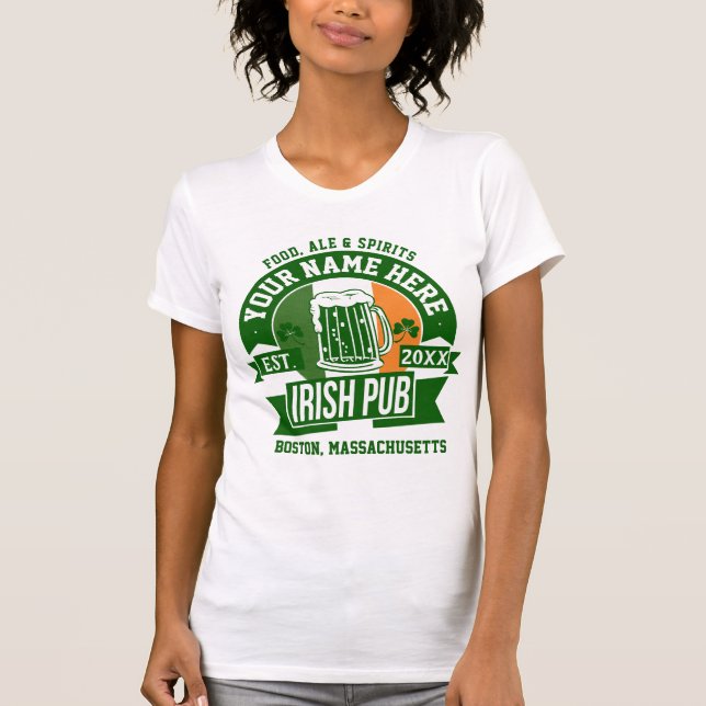 Personlig Irish Pub | Ekonomisk St patrick's day Tee Shirt (Framsida)