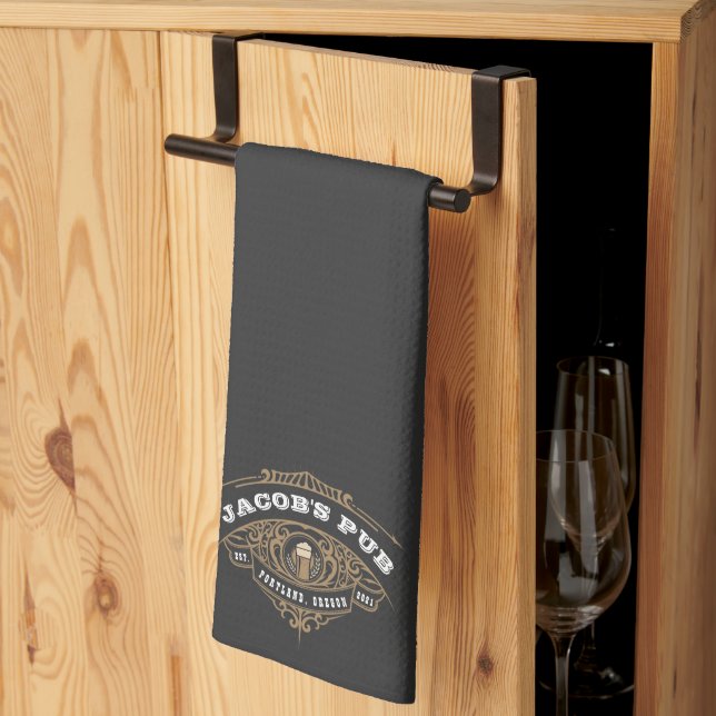 Personlig Irish Pub Kökshandduk (Thirds Fold)