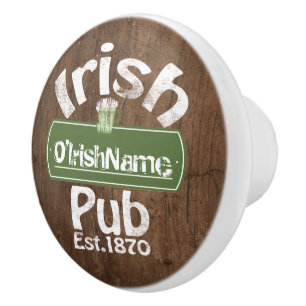 Personlig Irish Pub Old Keg Effect Sign Knopp