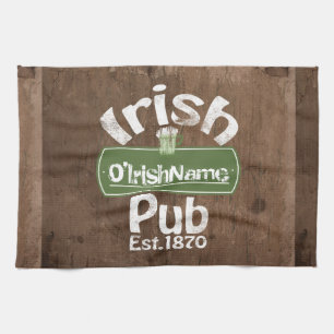 Personlig Irish Pub Old Keg Effect Sign Kökshandduk
