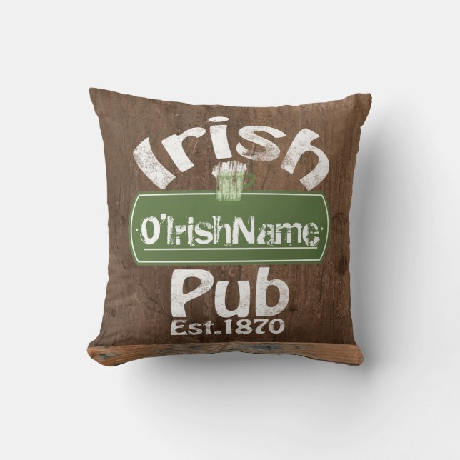 Personlig Irish Pub Old Keg Effect Sign Kudde (Framsida)