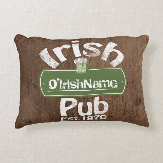 Personlig Irish Pub Old Keg Effect Sign Prydnadskudde (Framsidan)