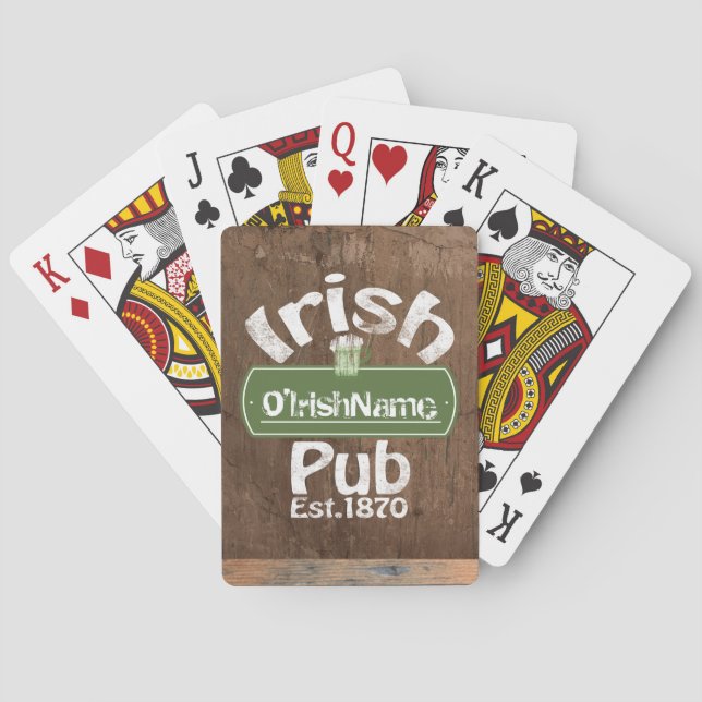 Personlig Irish Pub Old Keg Effect Sign Spel Kort (Baksidan)