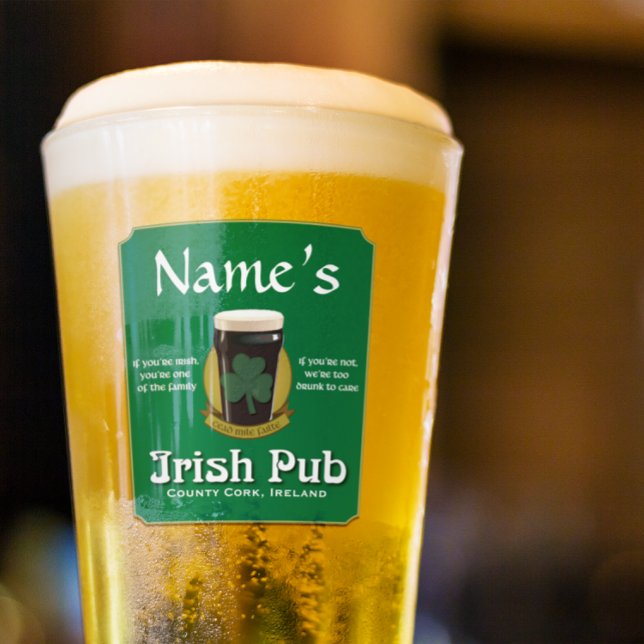 Personlig Irish Pub Pint Glaskopp (Cheers to St. Patrick's Day with our personalized pub pint glass! 🎉 Make every sip memorable. )