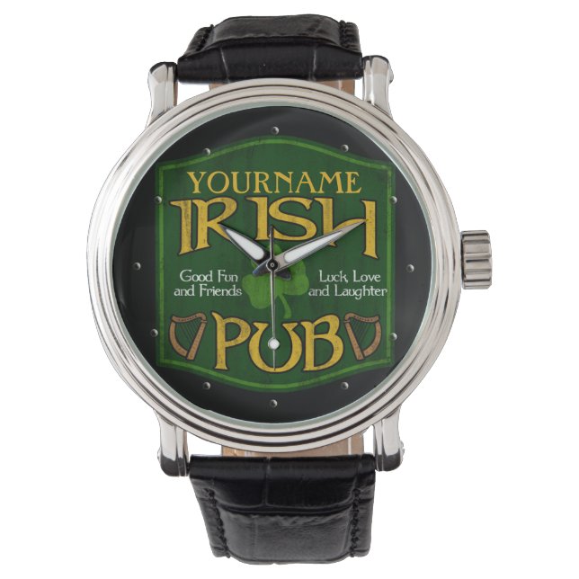 Personlig Irish Pub Sign Armbandsur (Framsida)