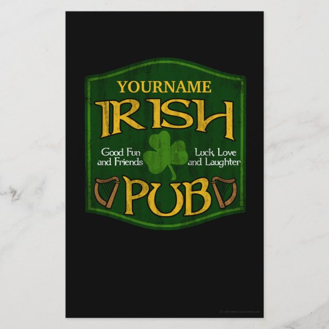 Personlig Irish Pub Sign Flygblad (Framsidan)