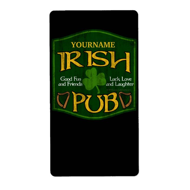 Personlig Irish Pub Sign Fraktsedel (Framsidan)