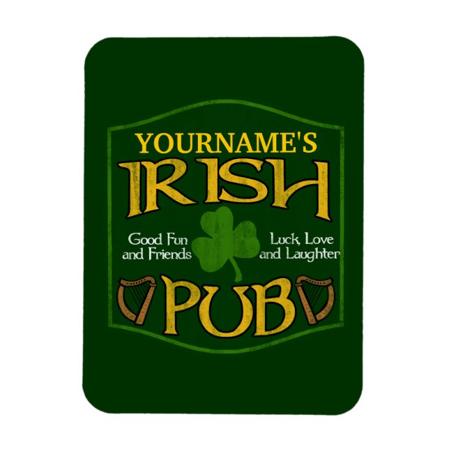 Personlig Irish Pub Sign Magnet (Vertikal)