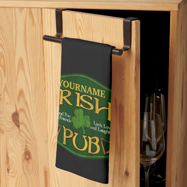 Personlig Irish Pub Sign Man Cave Pub Kökshandduk (Thirds Fold)