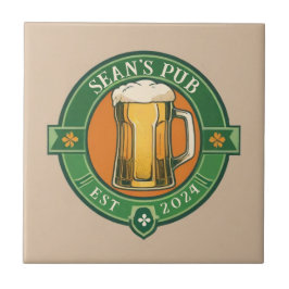 Personlig Irish Pub Sign med eget namn Kakelplatta