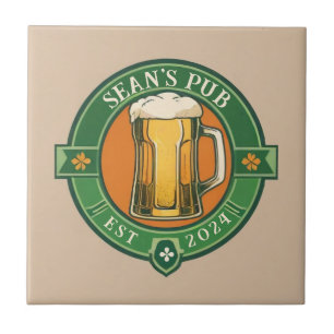 Personlig Irish Pub Sign med eget namn Kakelplatta
