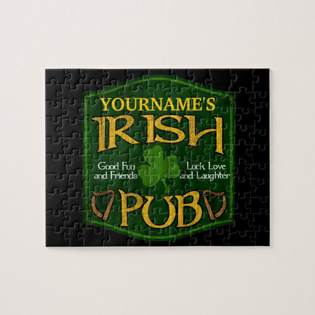 Personlig Irish Pub Sign Pussel (Horisontell)