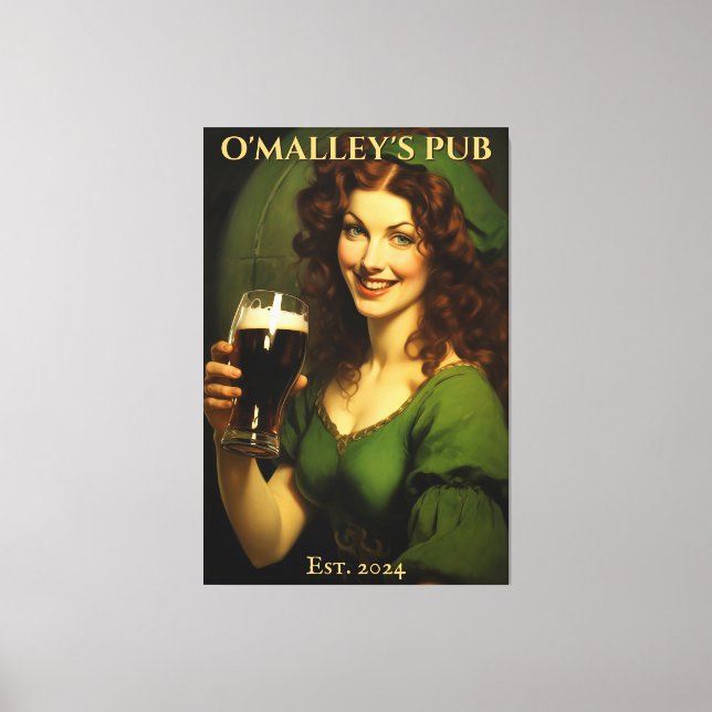 Personlig Irish Pub Sign | St. Patrick's Day Canvastryck (Framsida)