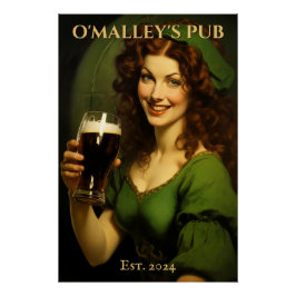 Personlig Irish Pub Sign | St. Patrick's Day Perfect Poster