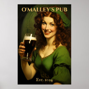 Personlig Irish Pub Sign St. Patrick's Day Poster