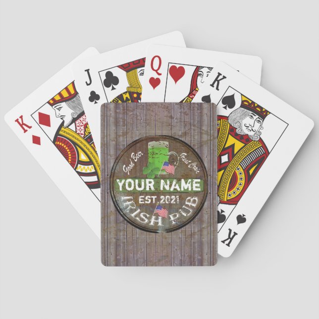Personlig Irish pub-tecken Casinokort (Baksidan)