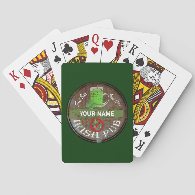 Personlig Irish pub-tecken Casinokort (Baksidan)