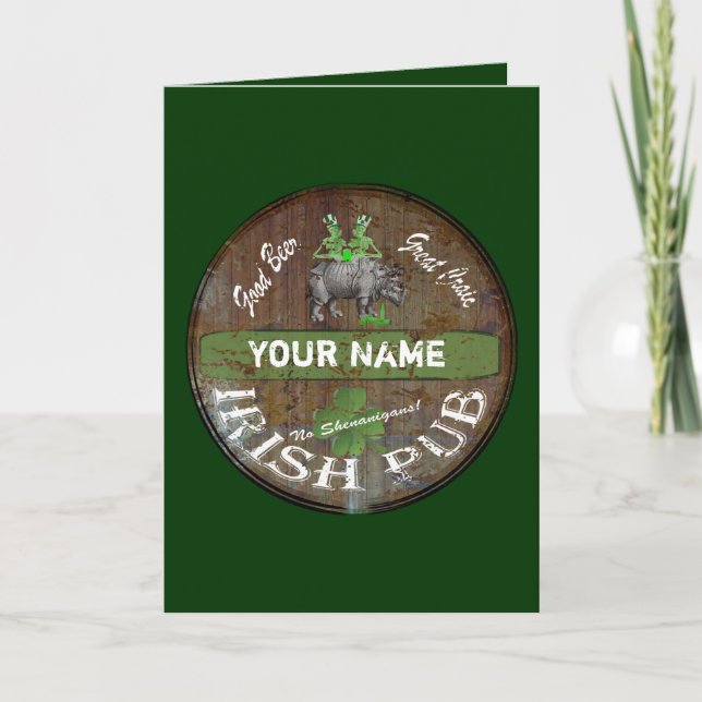Personlig Irish pub-tecken Kort (Framsida)