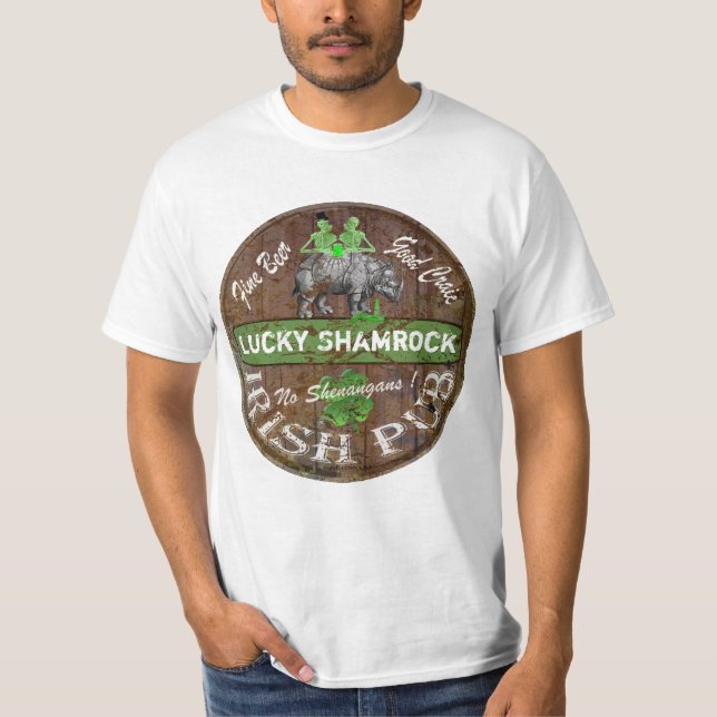 Personlig Irish pub-tecken T-shirt (Framsida)