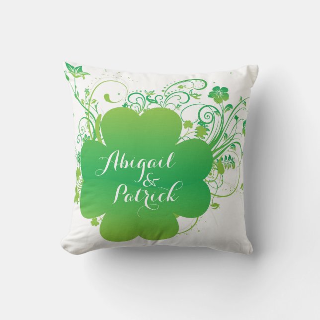 Personlig Irish Shamrock accent Pillow Kudde (Framsida)