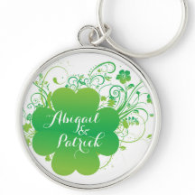 Personlig Irish Shamrock Keychain