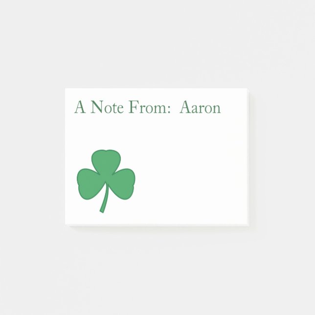 Personlig Irish Shamrock Post It Notes Gift Post-it Block (Framsida)