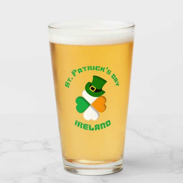 Personlig Irish St. Patrick's Day Glaskopp (Framsida fylld)