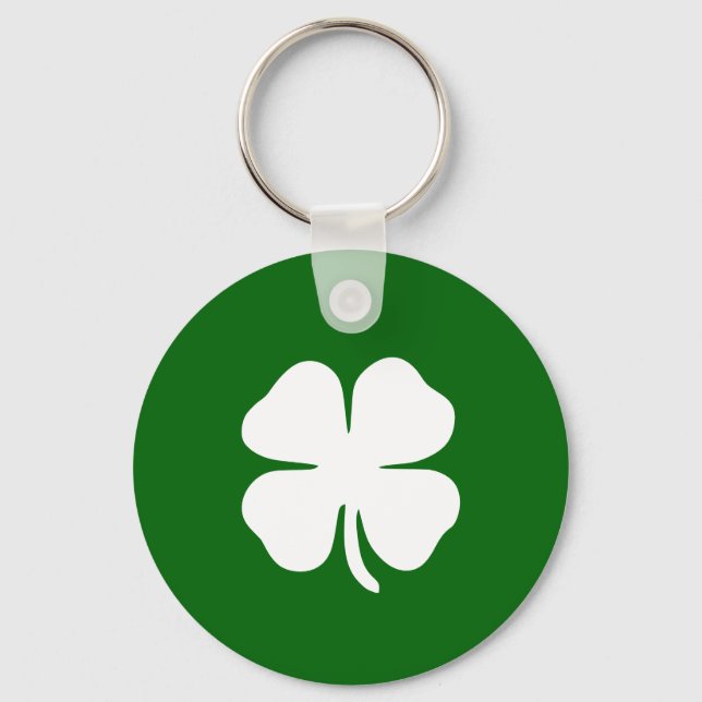 Personlig irländsk grön shamrock nyckelring (Framsida)