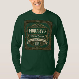 Personlig irländsk pub familjekrog Vintage Grön T Shirt
