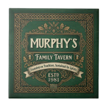 Personlig irländsk pubfamilj Taverns vintagegrön