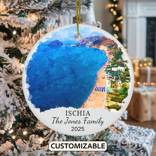 Personlig Ischia Ornament, Italien Gift Julgransprydnad Keramik