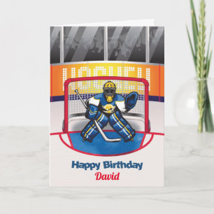 Personlig ishockey-födelsedagskort kort