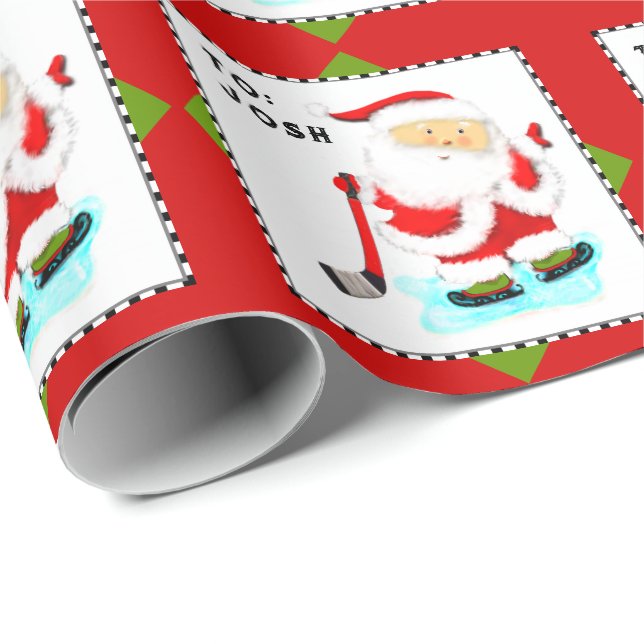 Personlig ishockeyjulpresent presentpapper (Rullad Hörn)