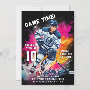 Personlig ishockeysport födelsedagsfest inbjudningar