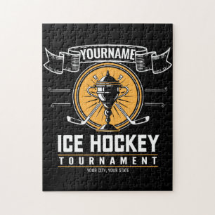 Personlig ishockeytrofé spelare team match pussel