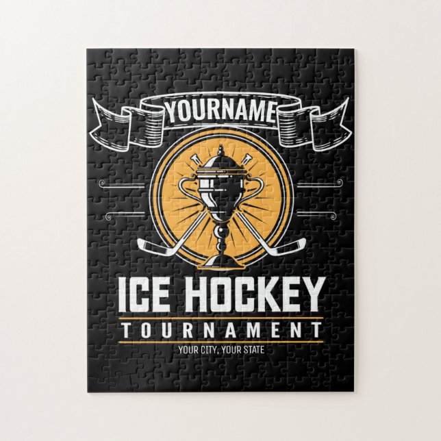 Personlig ishockeytrofé spelare team match  pussel (Vertikal)