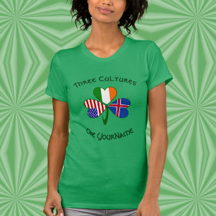 Personlig Islän Irland USA Shamrock Kvinnor T Shirt