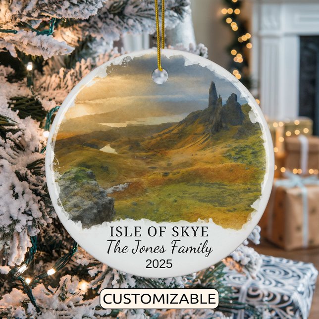 Personlig Isle of Skye Ornament, Skottland Julgransprydnad Keramik (Skapare uppladdad)