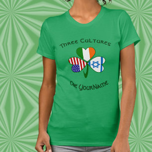 Personlig Israel Irland USA Shamrock Kvinnor T Shirt