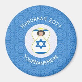 Personlig israelisk ängel Hannukaflagga  Magnet