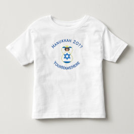 Personlig israelisk ängel Hanukkah-flagga blå T Shirt