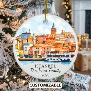 Personlig Istanbul Ornament, Turkiet Gift Julgransprydnad Keramik