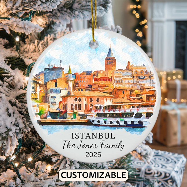 Personlig Istanbul Ornament, Turkiet Gift Julgransprydnad Keramik (Skapare uppladdad)