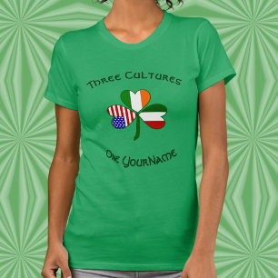 Personlig Italien Irland USA Shamrock Kvinnors T Shirt
